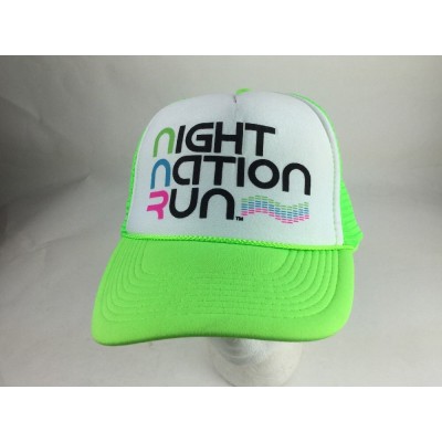 Black Night Nation Run Ball Cap with Neon Green and Bill trucker hat   eb-82676438